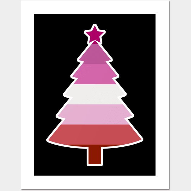 Christmas Tree LGBT Flag Lipstick Lesbians Wall Art by aaallsmiles